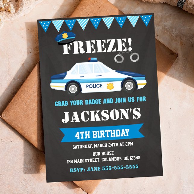 Invitación de cumpleaños de policía Invitaciones d (Subido por el creador)