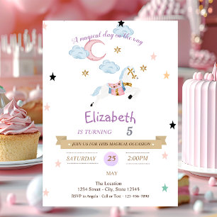 Invitación de cumpleaños de poni acuarela