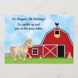 Invitación de cumpleaños de Pony Rides Horseback R