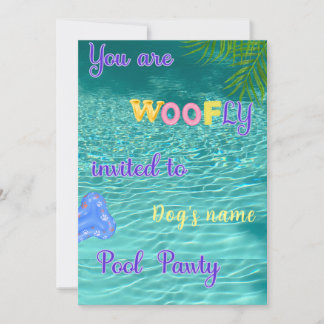 Invitación de cumpleaños de Pool Pawty