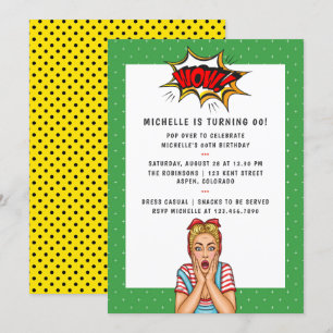 Invitación de cumpleaños de Pop Art Comic