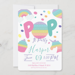 Invitación de cumpleaños de Pop It Kid