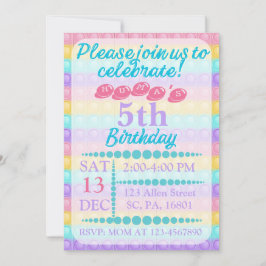 Invitación de cumpleaños de Pop It Personalizado B