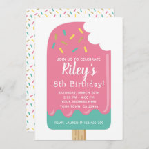 Invitación de cumpleaños de Popsicle