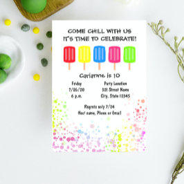 Invitación de cumpleaños de Popsicle