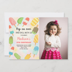 Invitación de cumpleaños de Popsicle moderna