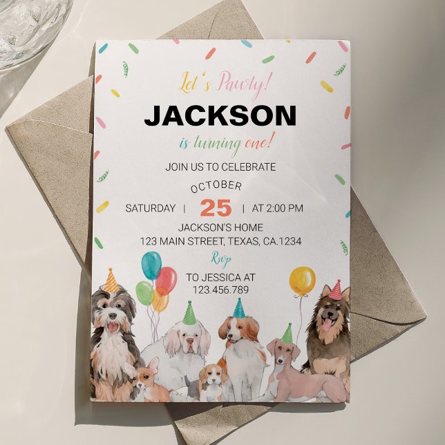 Invitación de cumpleaños de porcino pawty (Subido por el creador)