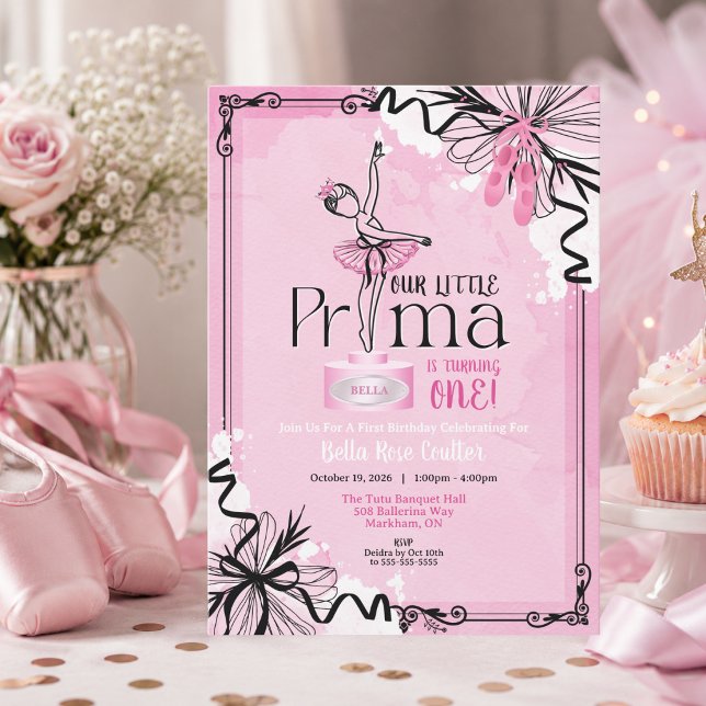 Invitación de cumpleaños de Prima Ballerina (Prima Ballerina Birthday Invitation )