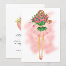 Invitación de cumpleaños de primavera rosa