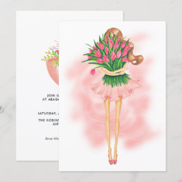 Invitación de cumpleaños de primavera rosa
