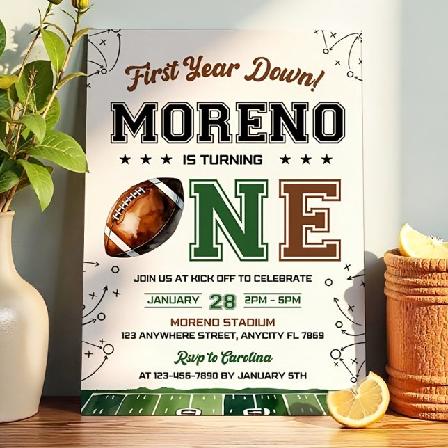 Invitación de cumpleaños de primer año de fútbol e (Subido por el creador)