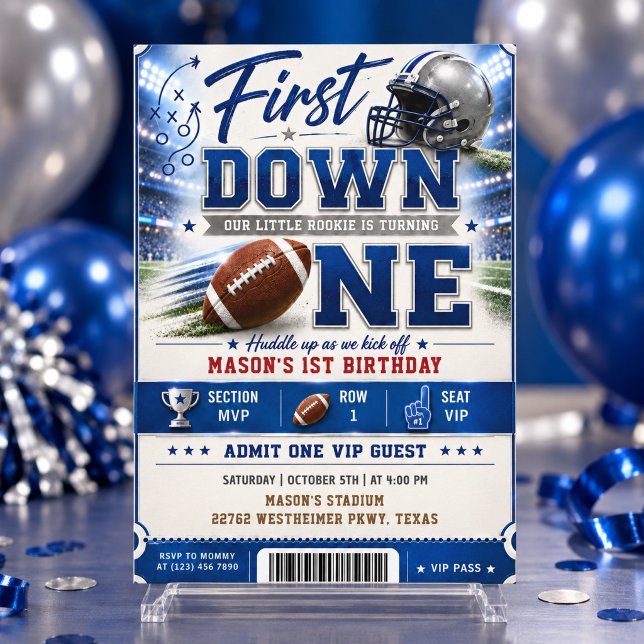 Invitación de cumpleaños de primer down de fútbol  (Subido por el creador)