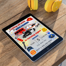 Invitación de cumpleaños de primer respondedor