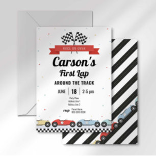 Invitación de cumpleaños de primera vuelta de coch
