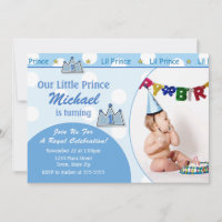 Invitación de cumpleaños de Prince 1x7 Tarjeta fot