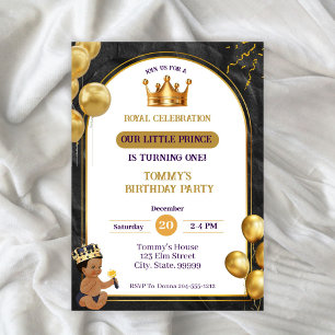 Invitación de cumpleaños de Prince Boy African Ame