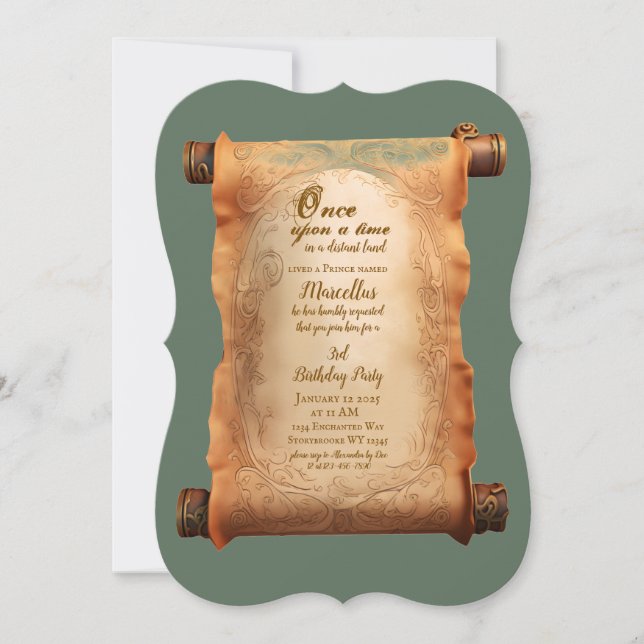 Invitación de cumpleaños de Prince Boys Third Fies (Anverso)