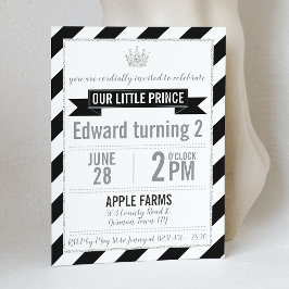 Invitación de cumpleaños de Prince Purpurina Black