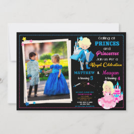 Invitación de cumpleaños de Prince y Princesa con 