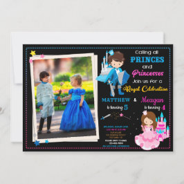 Invitación de cumpleaños de Prince y Princesa con 