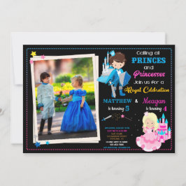 Invitación de cumpleaños de Prince y Princesa con 