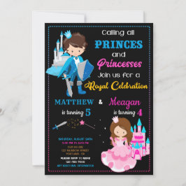 Invitación de cumpleaños de Prince y Princess fies