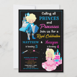 Invitación de cumpleaños de Prince y Princess fies