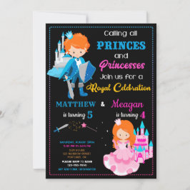 Invitación de cumpleaños de Prince y Princess fies