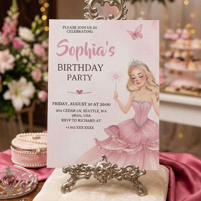 Invitación de cumpleaños de princesa (Subido por el creador)