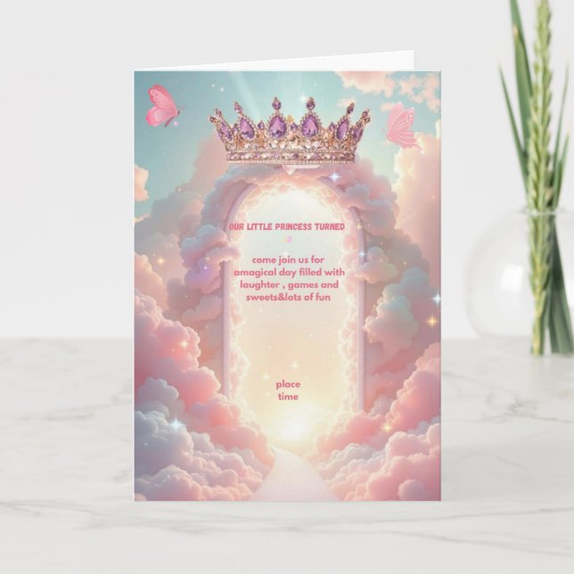 invitación de cumpleaños de princesa (Anverso)