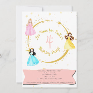 Invitación de cumpleaños de princesa