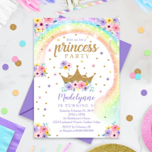 Invitación de cumpleaños de Princesa Arcoiris