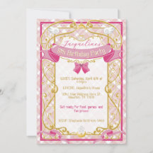 Invitación de cumpleaños de princesa Art Nouveau r