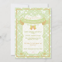 Invitación de cumpleaños de princesa Art Nouveau v