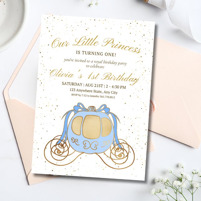 Invitación de cumpleaños de princesa, Carruaje de  (Subido por el creador)