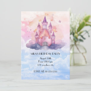 invitación de cumpleaños de princesa castle chica