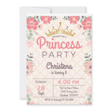 Invitación de Cumpleaños de Princesa con Elegante 