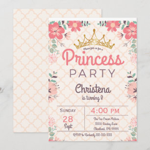 Invitación de Cumpleaños de Princesa con Elegante 