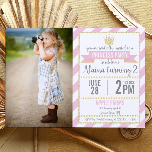 Invitación de cumpleaños de Princesa con Purpurina (Subido por el creador)