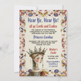 Invitación de cumpleaños de Princesa de Renacimien