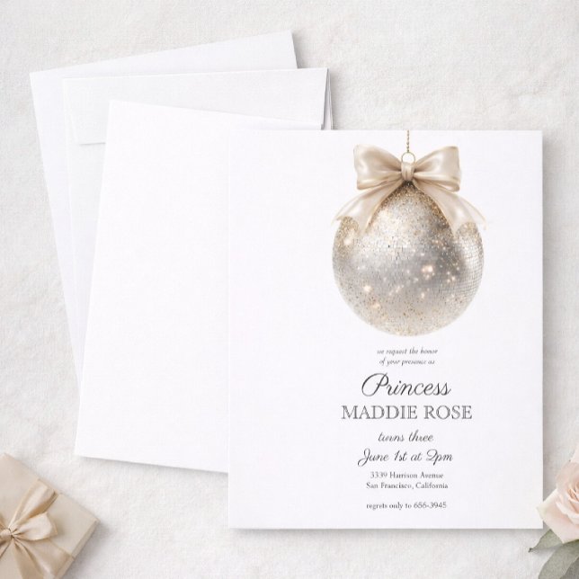 Invitación de cumpleaños de princesa dorada elegan (Subido por el creador)