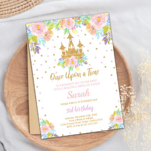 Invitación de cumpleaños de Princesa Editable