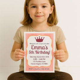 Invitación de cumpleaños de princesa Fiesta Real R