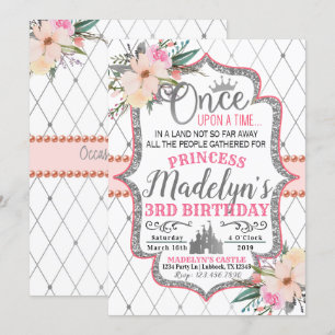 Invitación de cumpleaños de Princesa Floral de Pla