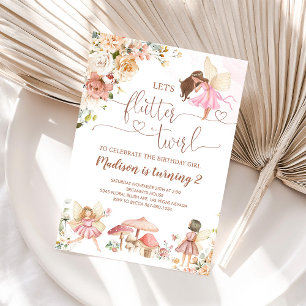 Invitación de cumpleaños de princesa hada floral m