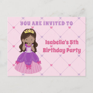 Invitación de cumpleaños de princesa hispana linda