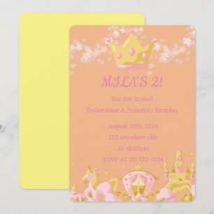 Invitación de cumpleaños de princesa naranja
