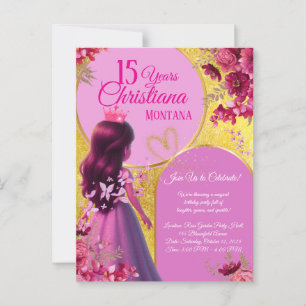 Invitación de Cumpleaños de Princesa – Nombre Pers