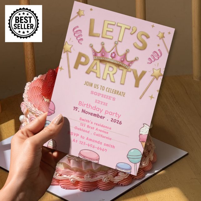 invitación de cumpleaños de princesa para niñas (Subido por el creador)