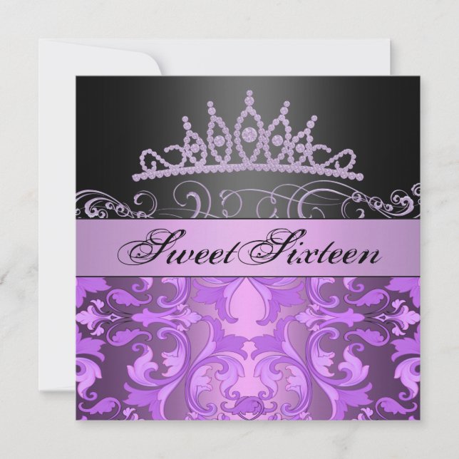 Invitación de cumpleaños de Princesa Púrpura Sweet (Anverso)